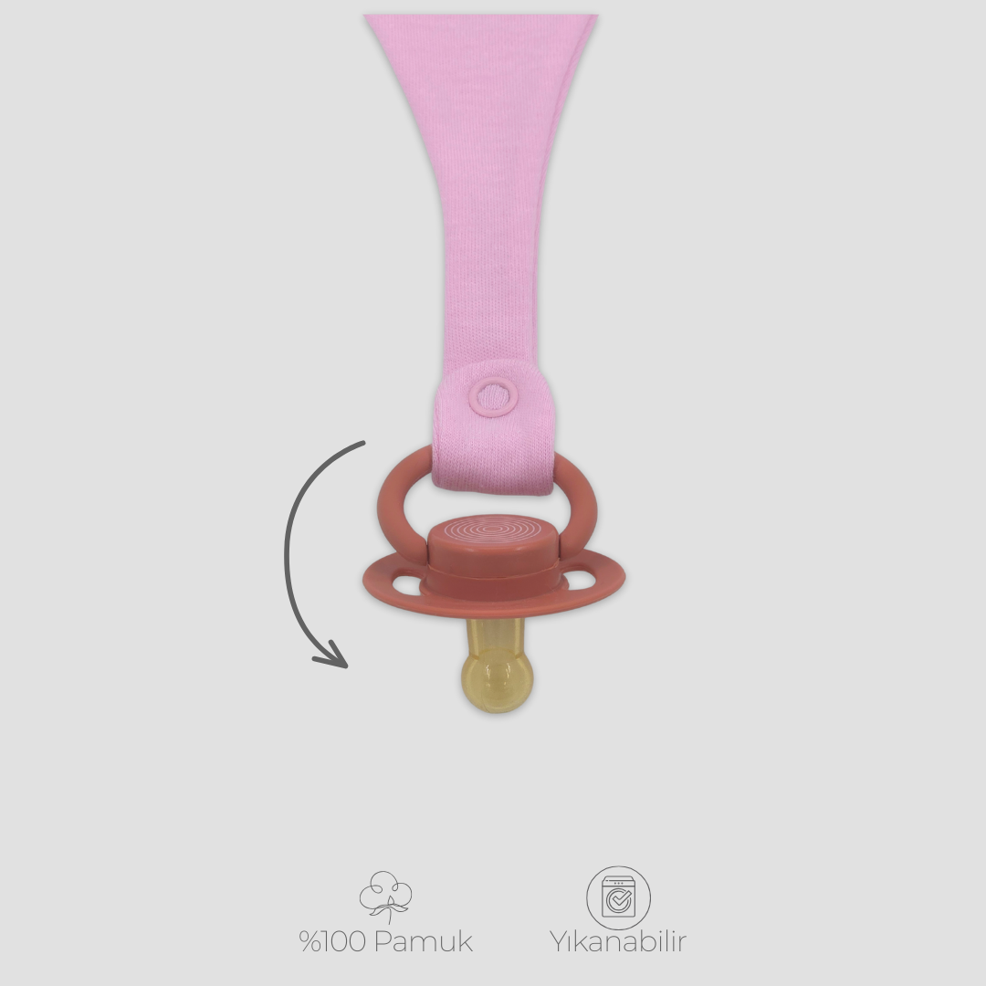 2'li Emzik Tutuculu Önlük Seti %100 Pamuklu Pastel Pembe