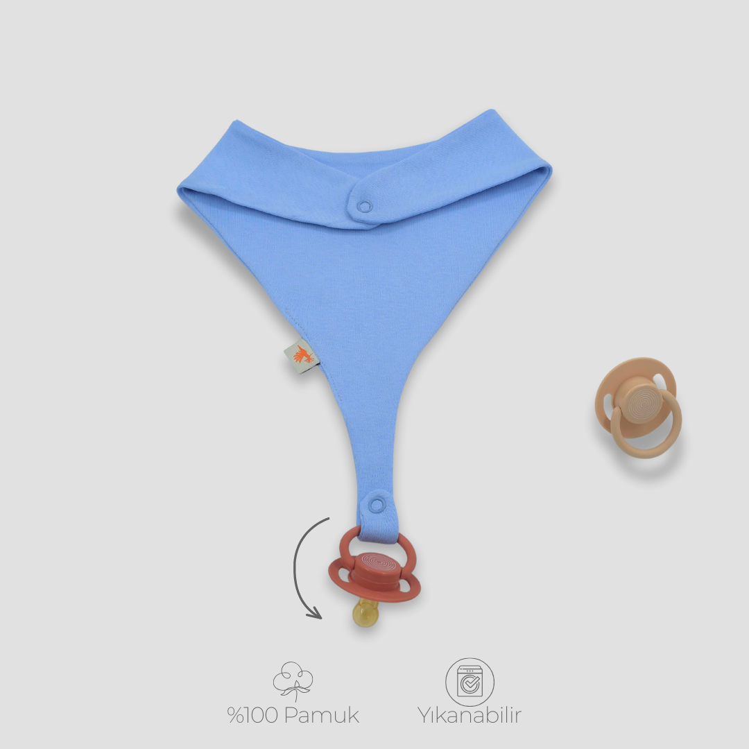 2'li Emzik Tutuculu Önlük Seti %100 Pamuklu (Mavi)