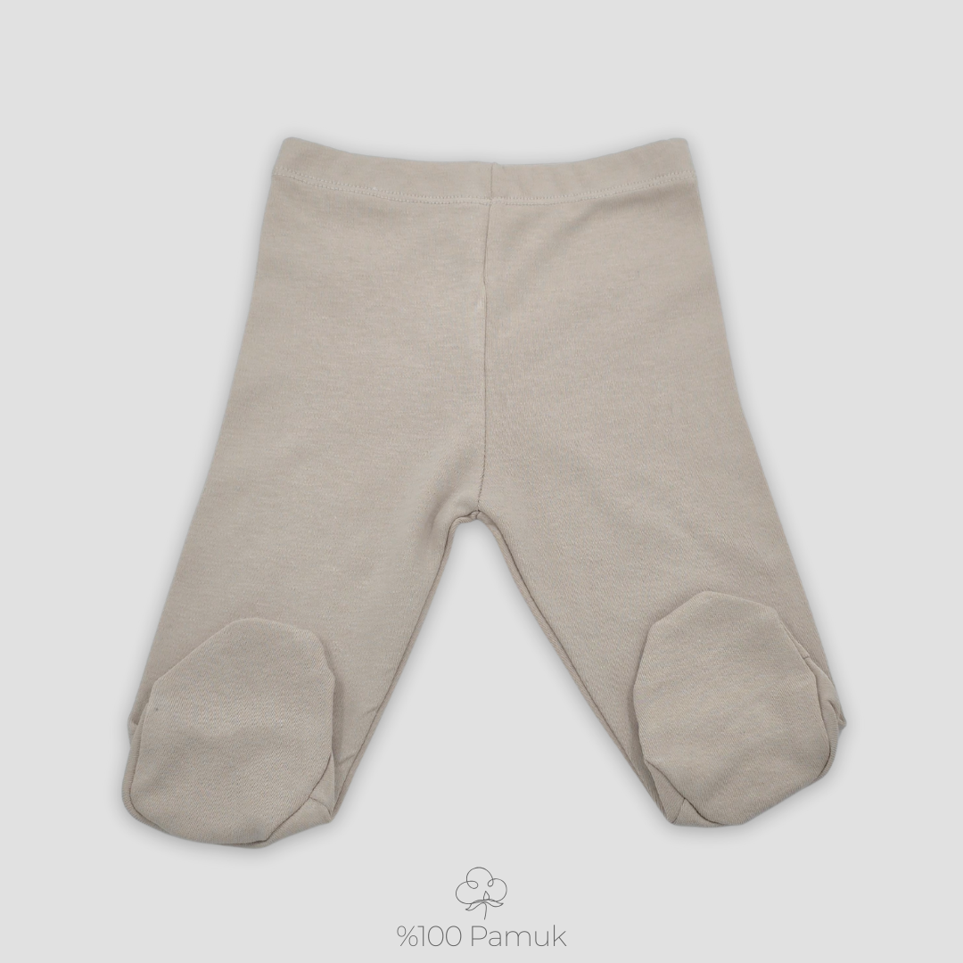 %100 Pamuklu Patikli Pantolon Taş Rengi