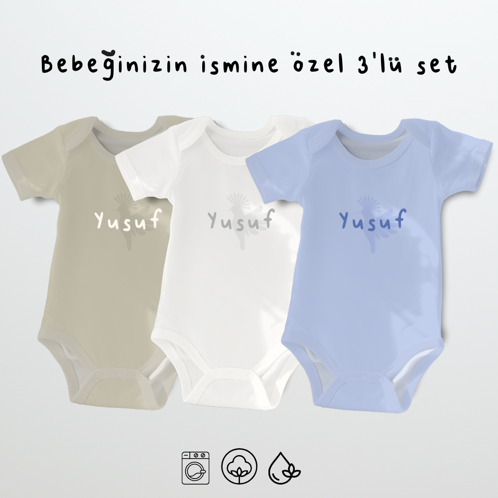 İsme Özel 3'lü Body Set Erkek