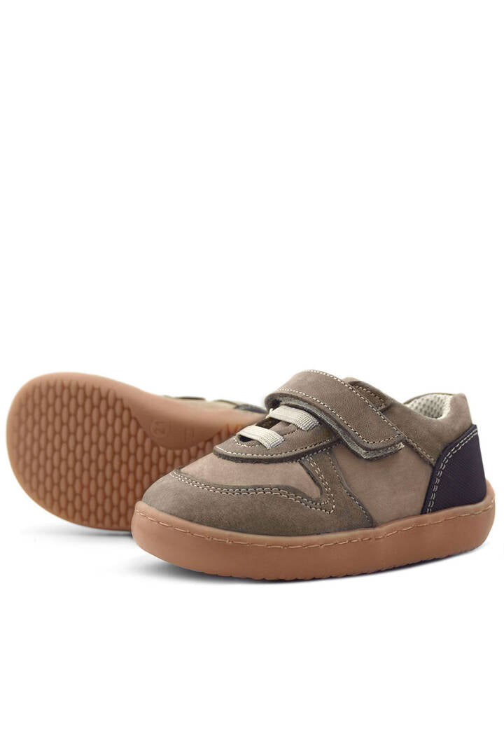 Maiyko Barefoot Hakiki Deri Cırtcırtlı İlk Adım Bebek Sneaker Koyu Kahve