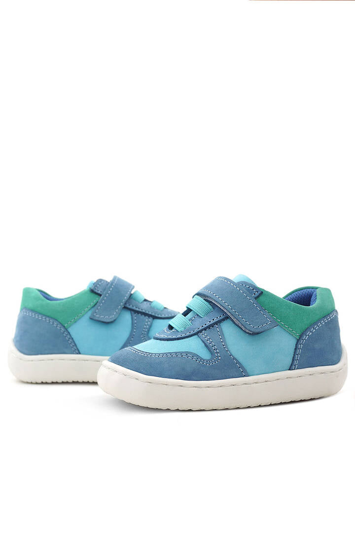 Maiyko Barefoot Hakiki Deri Cırtcırtlı İlk Adım Bebek Sneaker Su Yeşili