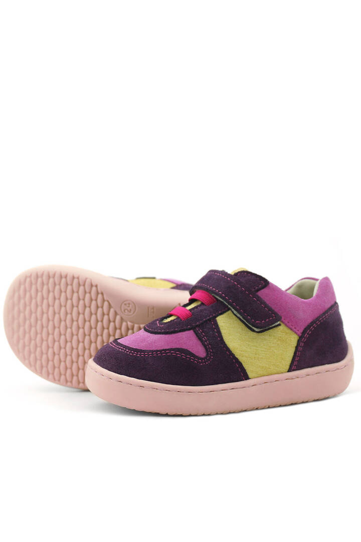 Maiyko Barefoot Hakiki Deri Cırtcırtlı İlk Adım Bebek Sneaker Mor