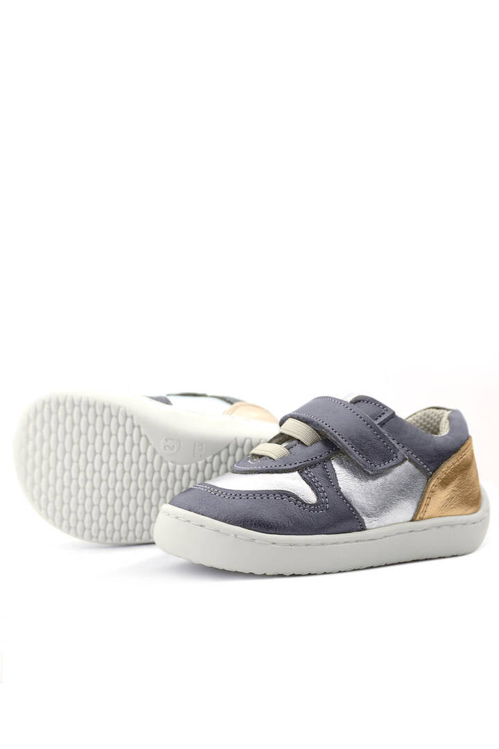 Maiyko Barefoot Hakiki Deri Cırtcırtlı İlk Adım Bebek Sneaker Platin