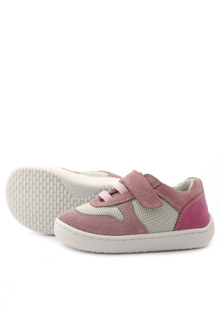 Maiyko Barefoot Hakiki Deri Cırtcırtlı İlk Adım Bebek Sneaker Toz Pembe