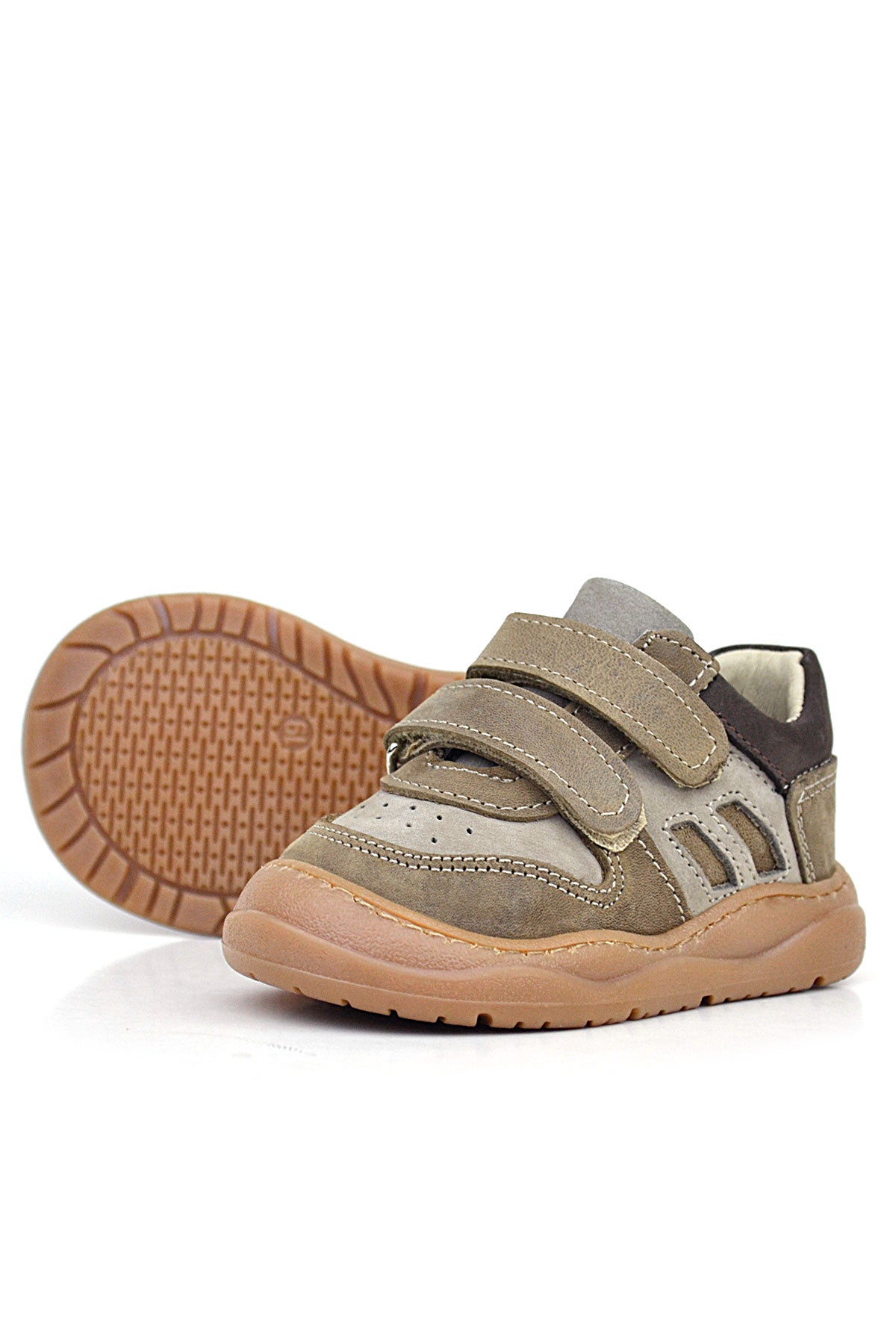 Maiyko Step Cırtcırtlı Hakiki Deri Sütlü Kahve İlk Adım Ayakkabısı