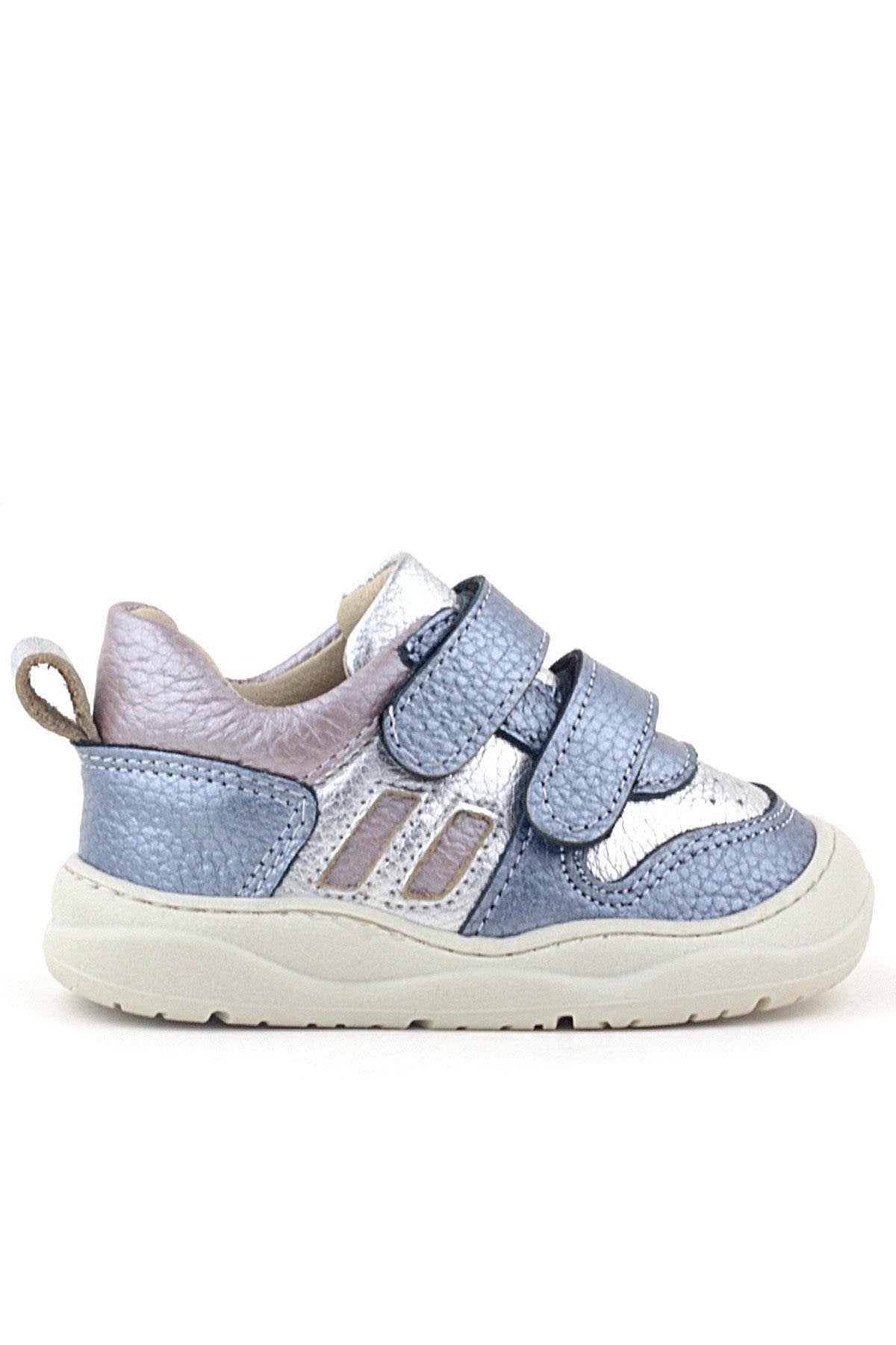 Maiyko Step Cırtcırtlı Hakiki Deri Parlak Mavi İlk Adım Ayakkabısı