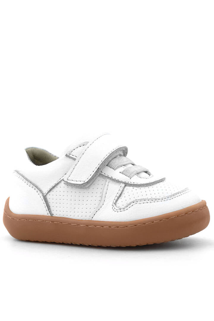 Maiyko Barefoot Hakiki Deri Cırtcırtlı İlk Adım Bebek Sneaker Beyaz