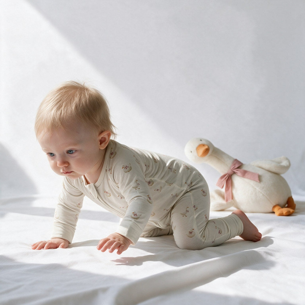 0.5 Tog Ribbon Goose Uyku Tulumu — bebek üzerinde