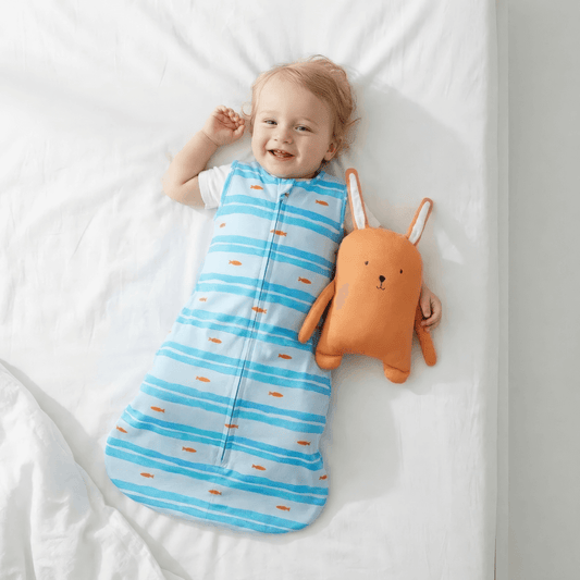 1.0 Tog Little Fish Çizgili Uyku Tulumu Giyilebilir Battaniye