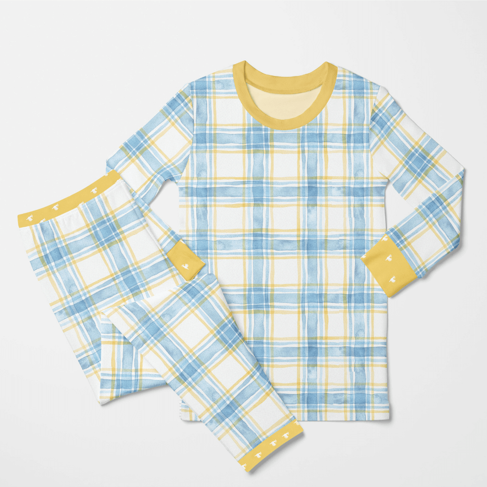 1.0 Tog Pastel Mavi Çizgili Pijama Takımı