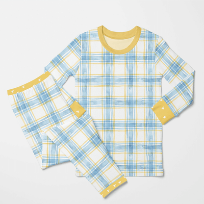 1.0 Tog Pastel Mavi Çizgili Pijama Takımı