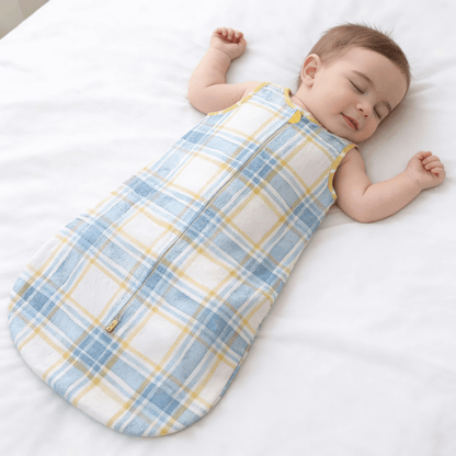 1.0 Tog Pastel Mavi Çizgili Uyku Tulumu Giyilebilir Battaniye