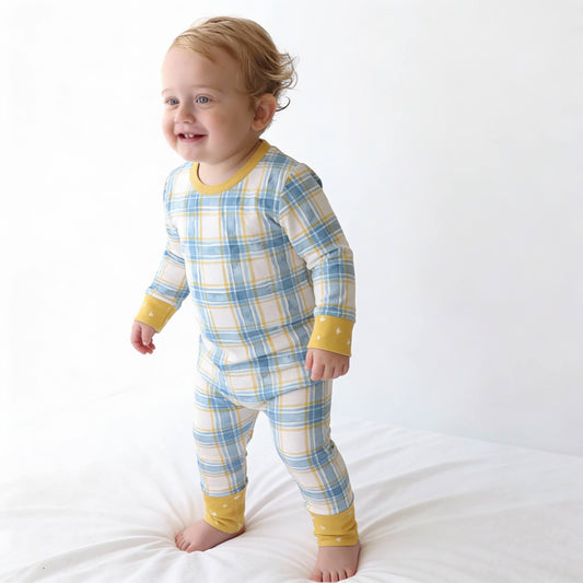 1.0 Tog Pastel Mavi Çizgili Pijama Takımı