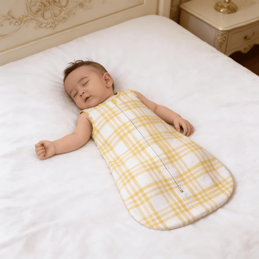 1.0 Tog Pastel Sarı Çizgili Uyku Tulumu Giyilebilir Battaniye