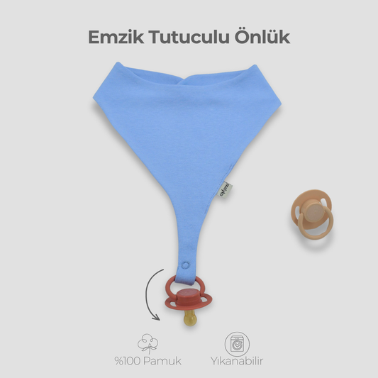 Emzik Tutuculu Bebek Önlüğü Bebe Mavisi