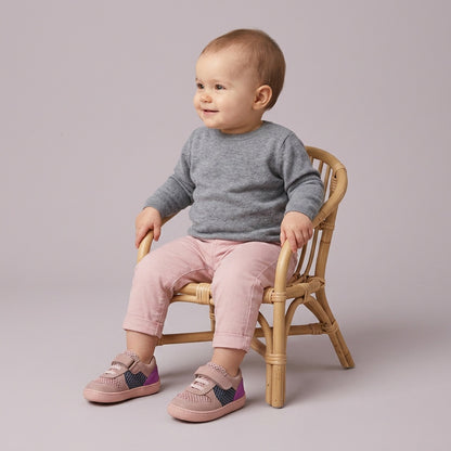 Maiyko Barefoot Pudra Gri Mor bebek ayakkabisi tam boy