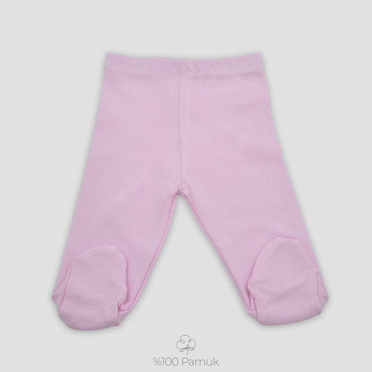 %100 Pamuklu Patikli Pantolon Pastel Pembe