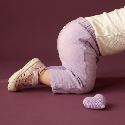 Maiyko Flow Hakiki Deri Simli Pembe Anatomik Bebek Sandaleti - detay