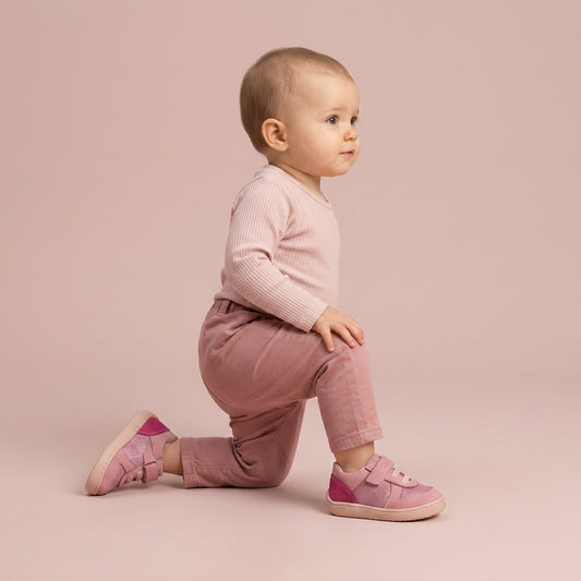 Maiyko Barefoot Simli Pembe bebek ayakkabisi yakin cekim