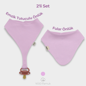 2'li Önlük Seti %100 Pamuklu (Pembe)