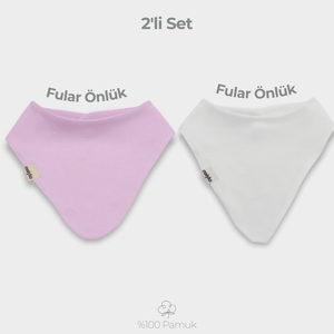 2'li Fular Önlük Seti %100 Pamuklu (Pembe)