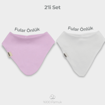 2'li Fular Önlük Seti %100 Pamuklu (Pembe)