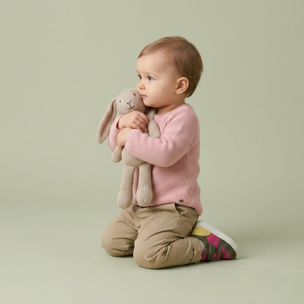 Maiyko Barefoot Haki Pembe bebek ayakkabisi tam boy