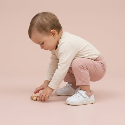 Maiyko Barefoot Beyaz Nubuk Pudra bebek ayakkabisi yakin cekim