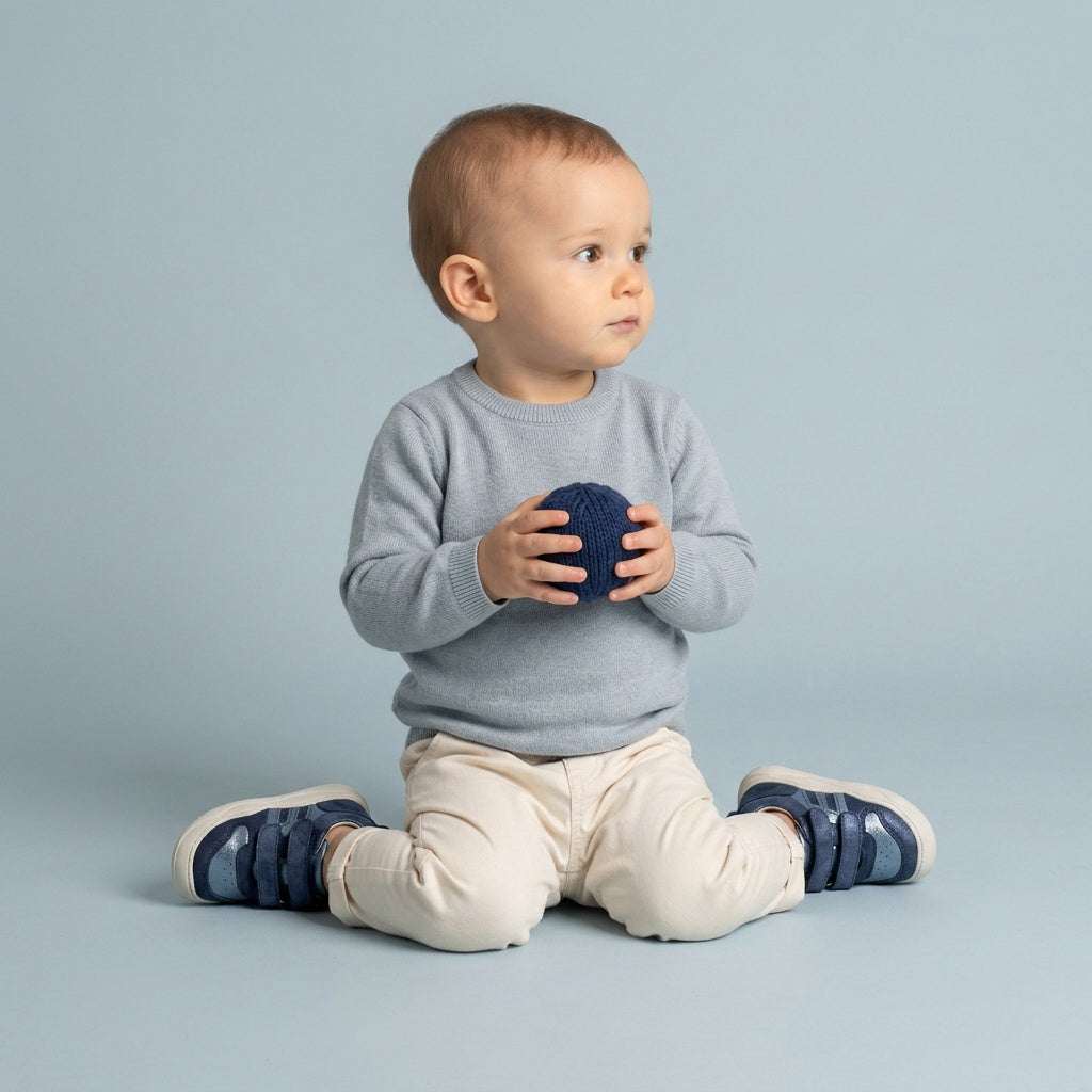 Maiyko Step Parlak Lacivert bebek ayakkabisi tam boy