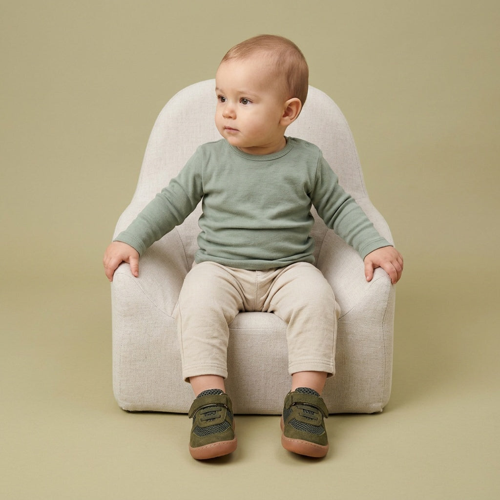 Maiyko Barefoot Haki bebek ayakkabisi tam boy
