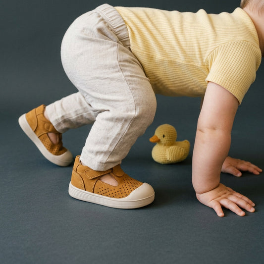 Maiyko Flow Hakiki Deri Taba Cırtlı Anatomik Bebek Sandaleti - detay