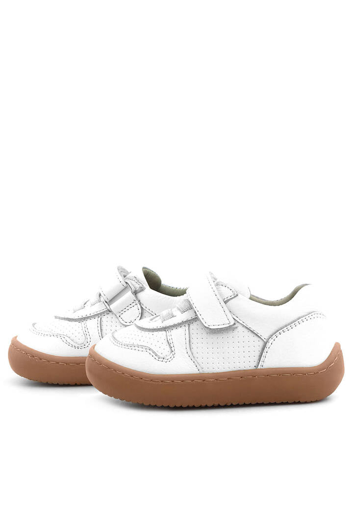 Maiyko Barefoot Hakiki Deri Cırtcırtlı İlk Adım Bebek Sneaker Beyaz