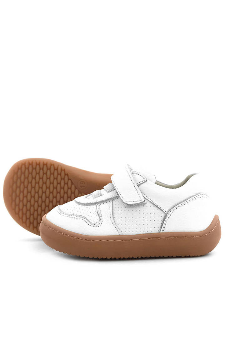 Maiyko Barefoot Hakiki Deri Cırtcırtlı İlk Adım Bebek Sneaker Beyaz