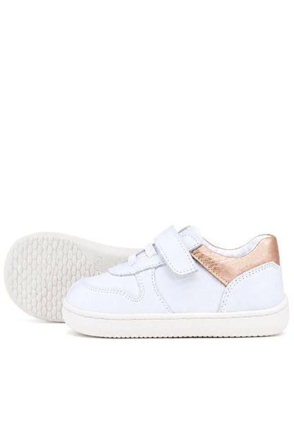 Maiyko Barefoot İlk Adım Ayakkabısı Hakiki Deri Beyaz Nubuk & Bakır Bebek Sneaker