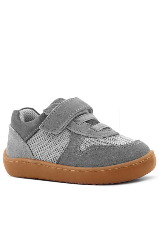 Maiyko Barefoot Hakiki Deri Cırtcırtlı İlk Adım Bebek Sneaker Gri