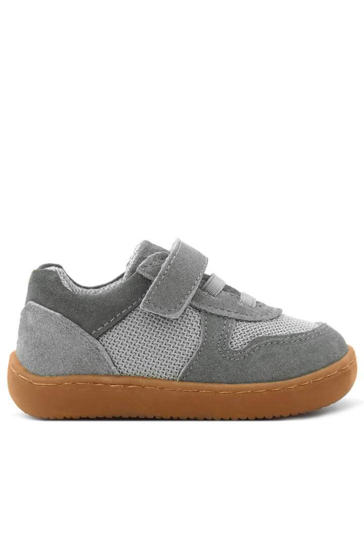 Maiyko Barefoot Hakiki Deri Cırtcırtlı İlk Adım Bebek Sneaker Gri