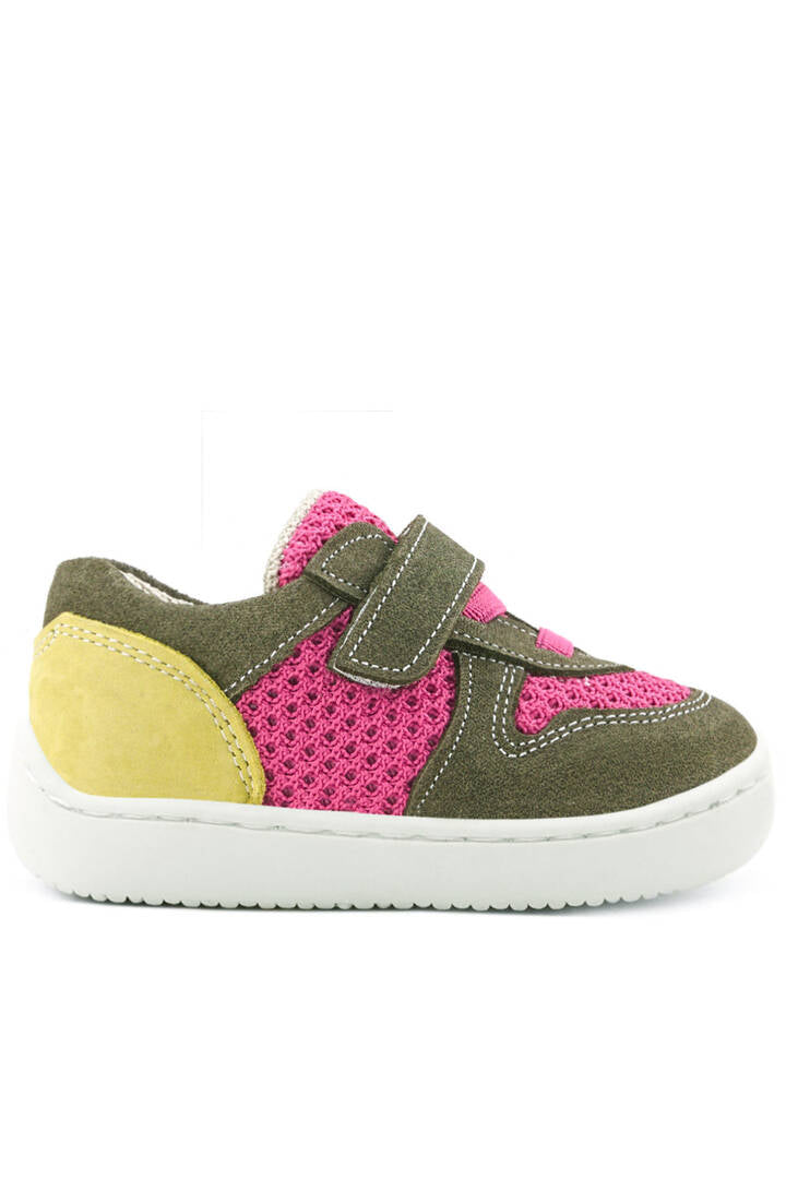 Maiyko Barefoot Haki & Pembe Hakiki Deri Bebek Sneaker