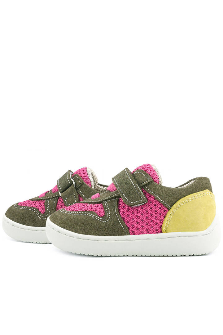 Maiyko Barefoot Haki & Pembe Hakiki Deri Bebek Sneaker