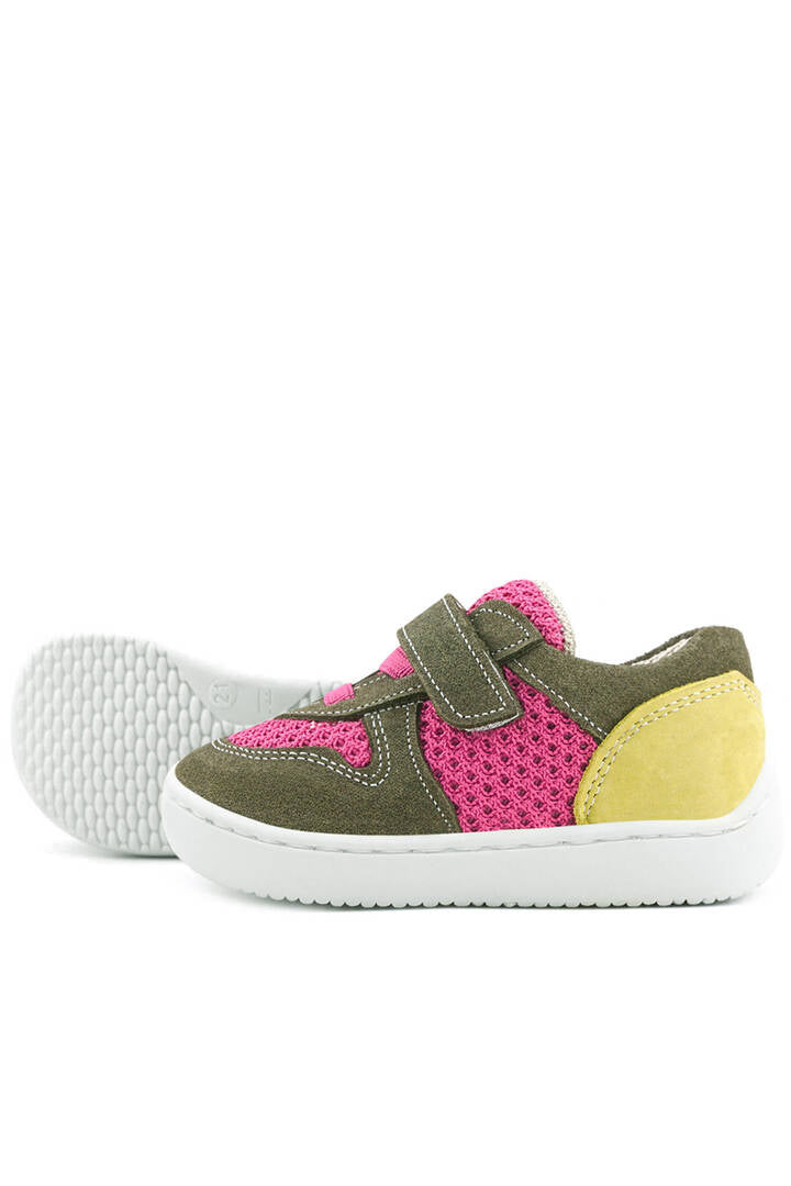 Maiyko Barefoot Haki & Pembe Hakiki Deri Bebek Sneaker