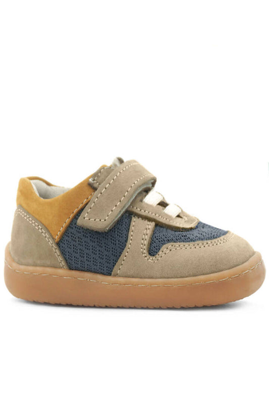 Maiyko Barefoot Hakiki Deri Cırtcırtlı İlk Adım Bebek Sneaker Krem