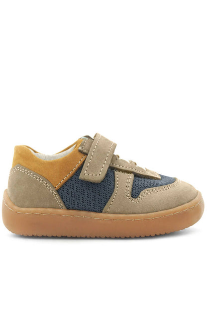 Maiyko Barefoot Hakiki Deri Cırtcırtlı İlk Adım Bebek Sneaker Krem
