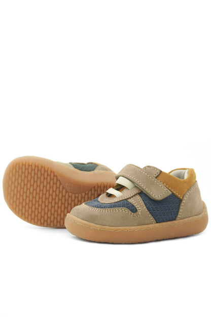 Maiyko Barefoot Hakiki Deri Cırtcırtlı İlk Adım Bebek Sneaker Krem