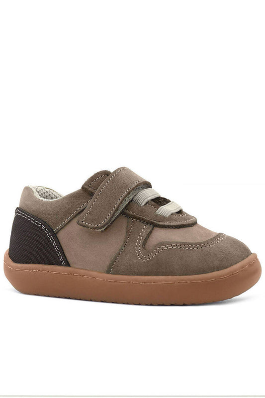Maiyko Barefoot Hakiki Deri Cırtcırtlı İlk Adım Bebek Sneaker Koyu Kahve