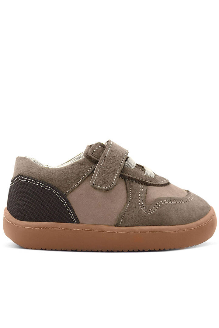 Maiyko Barefoot Hakiki Deri Cırtcırtlı İlk Adım Bebek Sneaker Koyu Kahve