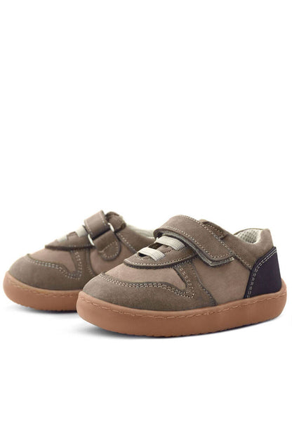Maiyko Barefoot Hakiki Deri Cırtcırtlı İlk Adım Bebek Sneaker Koyu Kahve