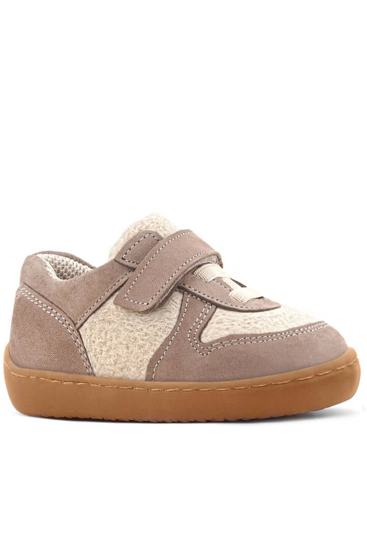 Maiyko Barefoot Krem Pofuduk Hakiki Deri Bebek Sneaker