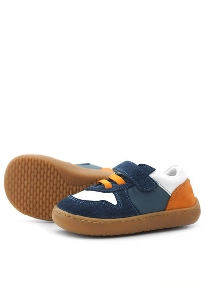 Maiyko Barefoot Lacivert & Beyaz Hakiki Deri Bebek Sneaker