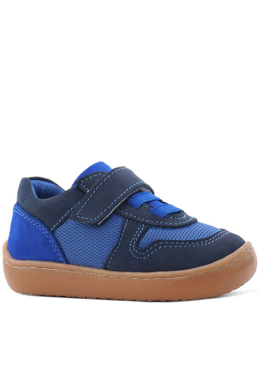 Maiyko Barefoot Hakiki Deri Cırtcırtlı İlk Adım Bebek Sneaker Lacivert