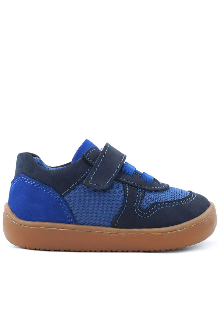 Maiyko Barefoot Hakiki Deri Cırtcırtlı İlk Adım Bebek Sneaker Lacivert